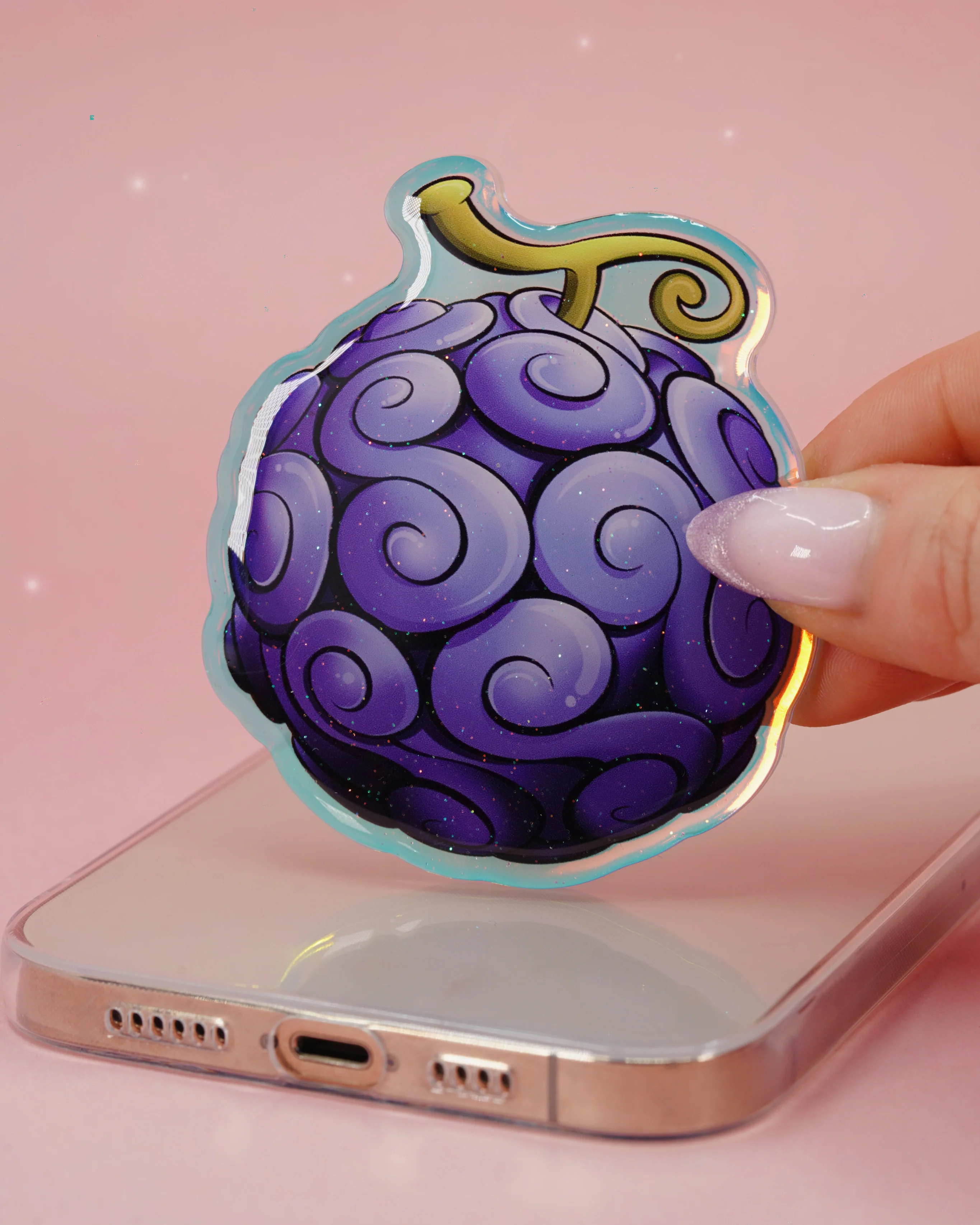 fruit holographic pop socket