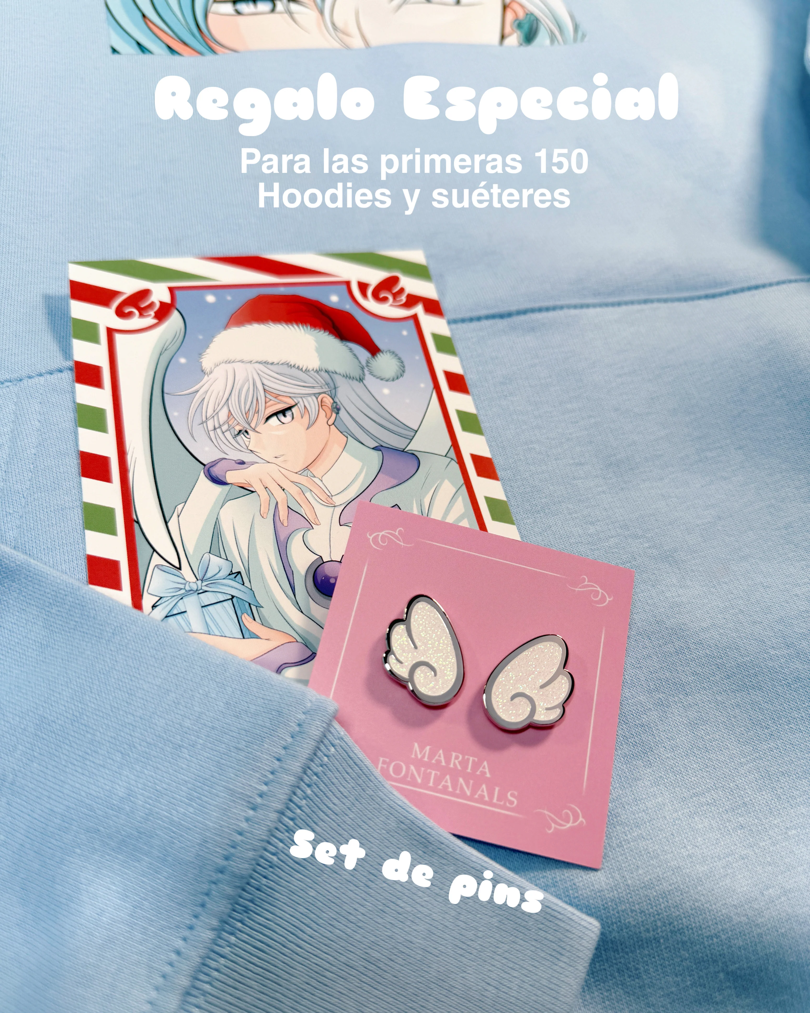 HOODIE "MOON" (BABY BLUE) - Image 3