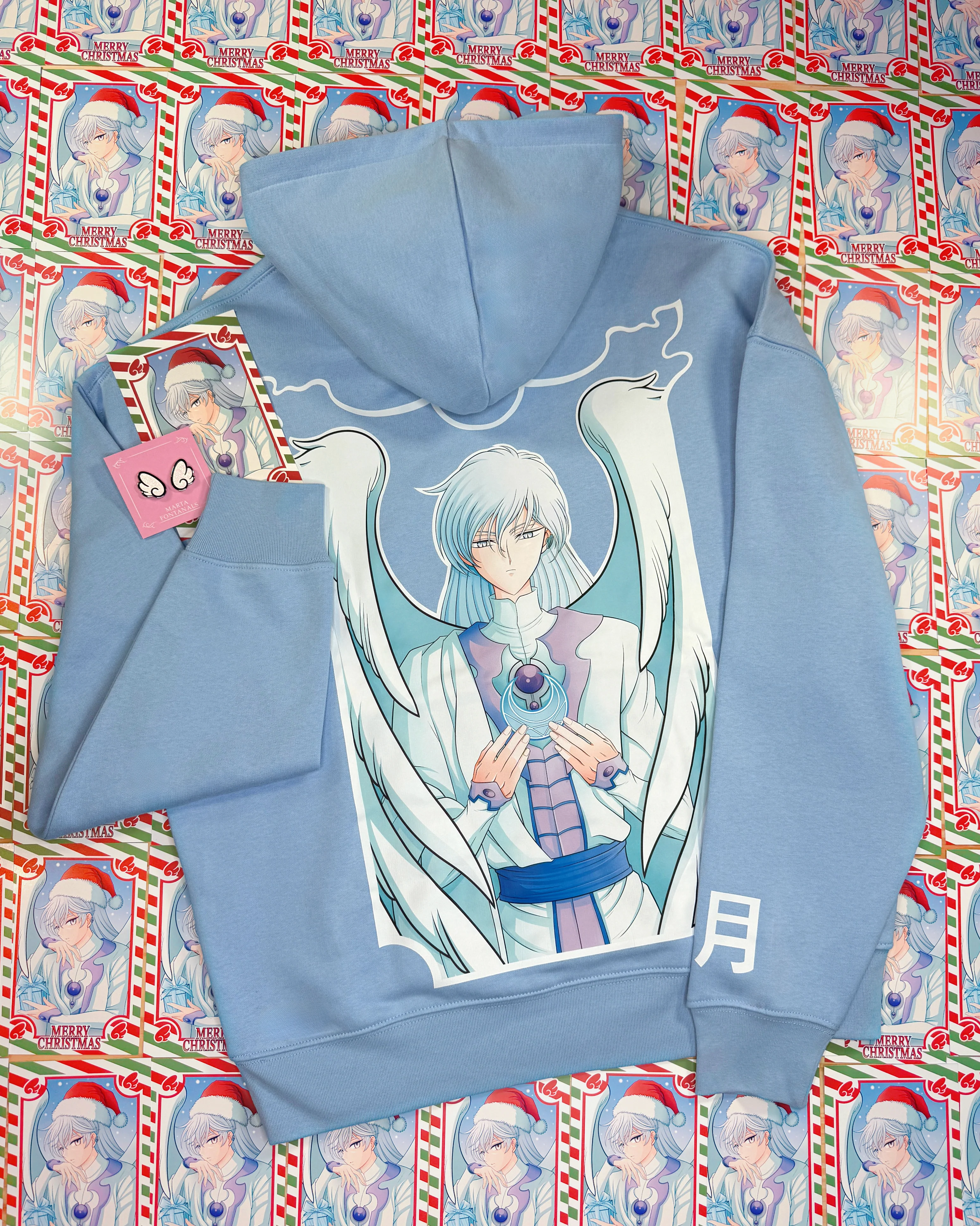 HOODIE "MOON" (BABY BLUE) - Image 4